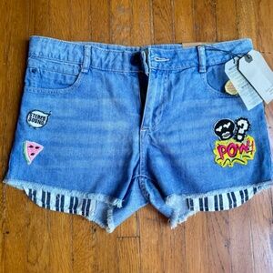 NWT Zara Jean Shorts w/Patches  Size 13/14